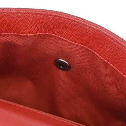 Chanel Red Caviar Skin Coco Handle 2way Shoulder Handbag