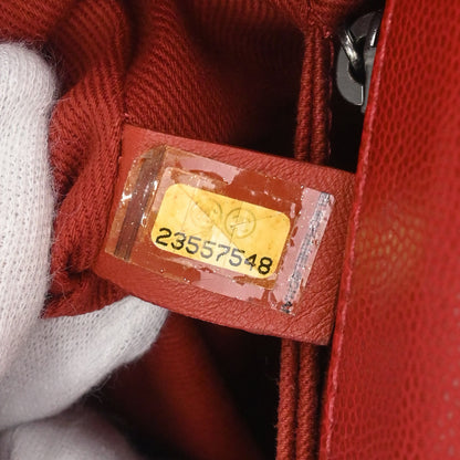 Chanel Red Caviar Skin Coco Handle 2way Shoulder Handbag