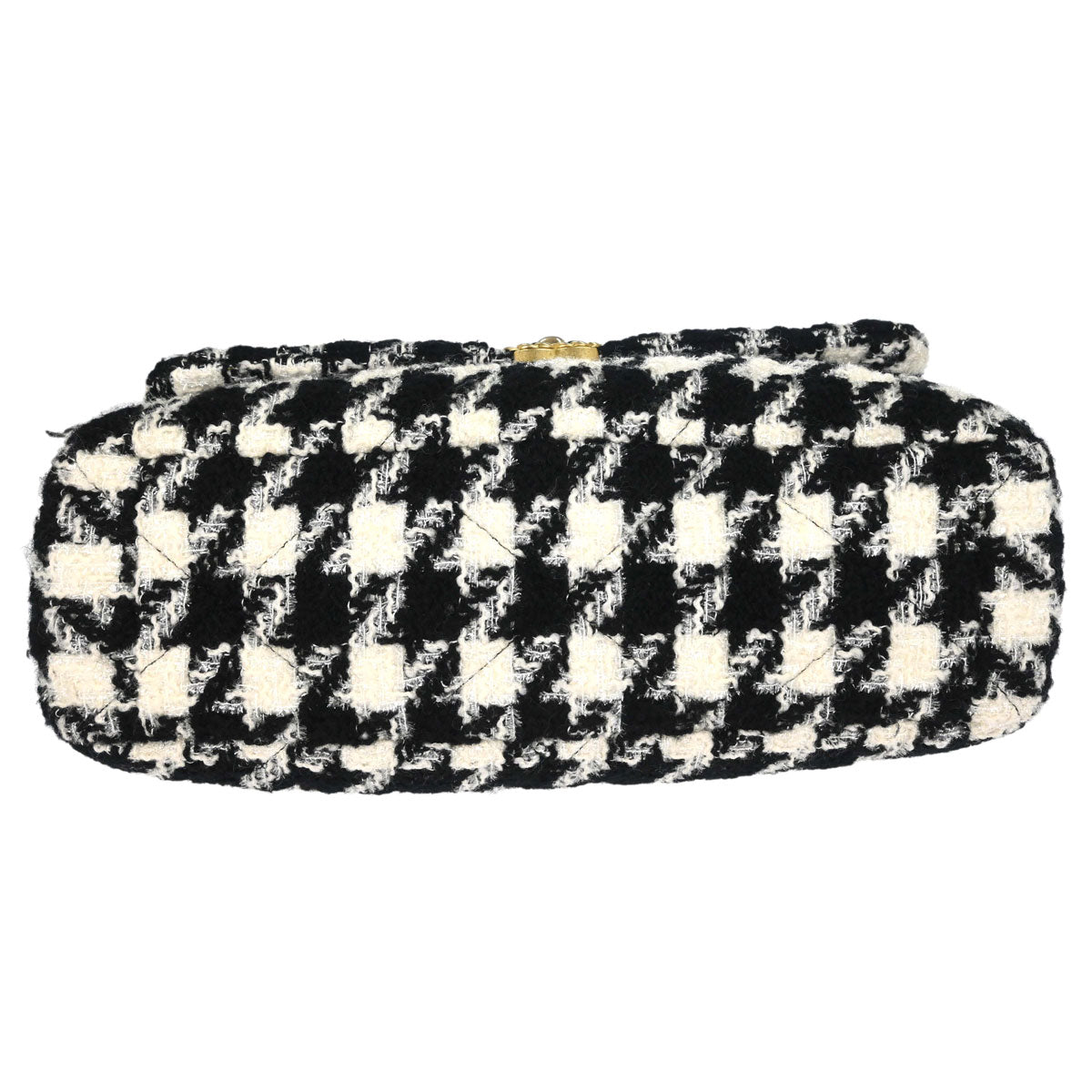 Chanel Black White Tweed Houndstooth Dix-neuf 19 Flap 2way Shoulder Handbag