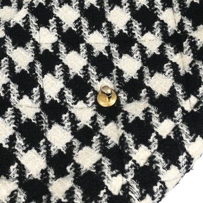 Chanel Black White Tweed Houndstooth Dix-neuf 19 Flap 2way Shoulder Handbag