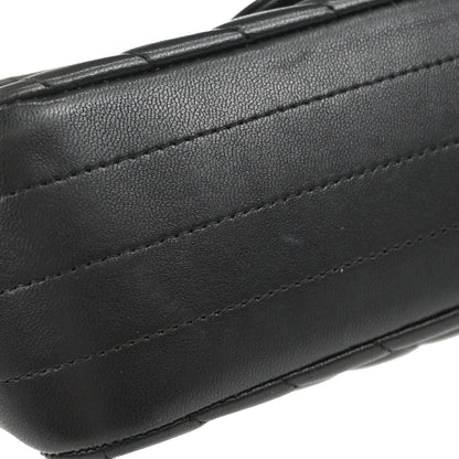 Chanel Black Lambskin Chevron Single Flap Shoulder Bag