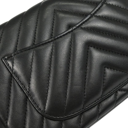 Chanel Black Lambskin Chevron Single Flap Shoulder Bag