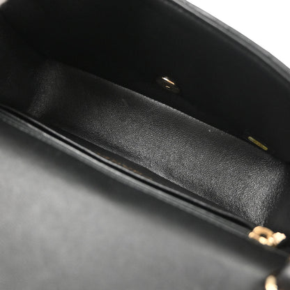 Chanel Black Lambskin Chevron Single Flap Shoulder Bag