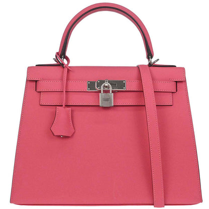Hermes Rose Azalee Epsom Kelly 28 Sellier 2way Shoulder Handbag