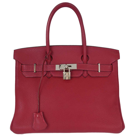 Hermes Vermilion Togo Birkin 30 Handbag