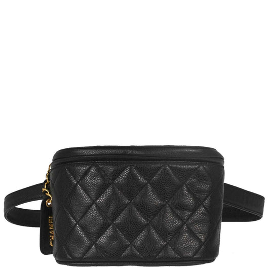 Chanel 1994-1996 Black Caviar Skin Waist Bum Bag #80/32