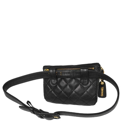 Chanel 1994-1996 Black Caviar Skin Waist Bum Bag #80/32