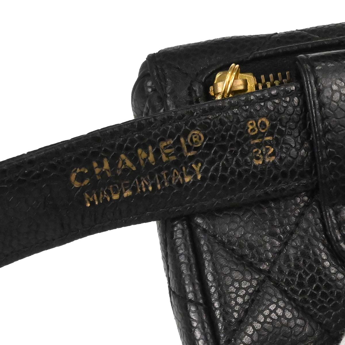Chanel 1994-1996 Black Caviar Skin Waist Bum Bag #80/32
