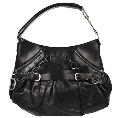 Christian Dior Black Leather Corset Bag Handbag