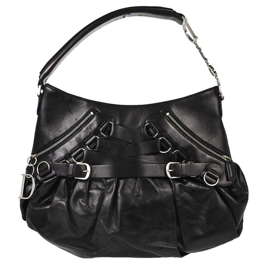 Christian Dior Black Leather Corset Bag Handbag