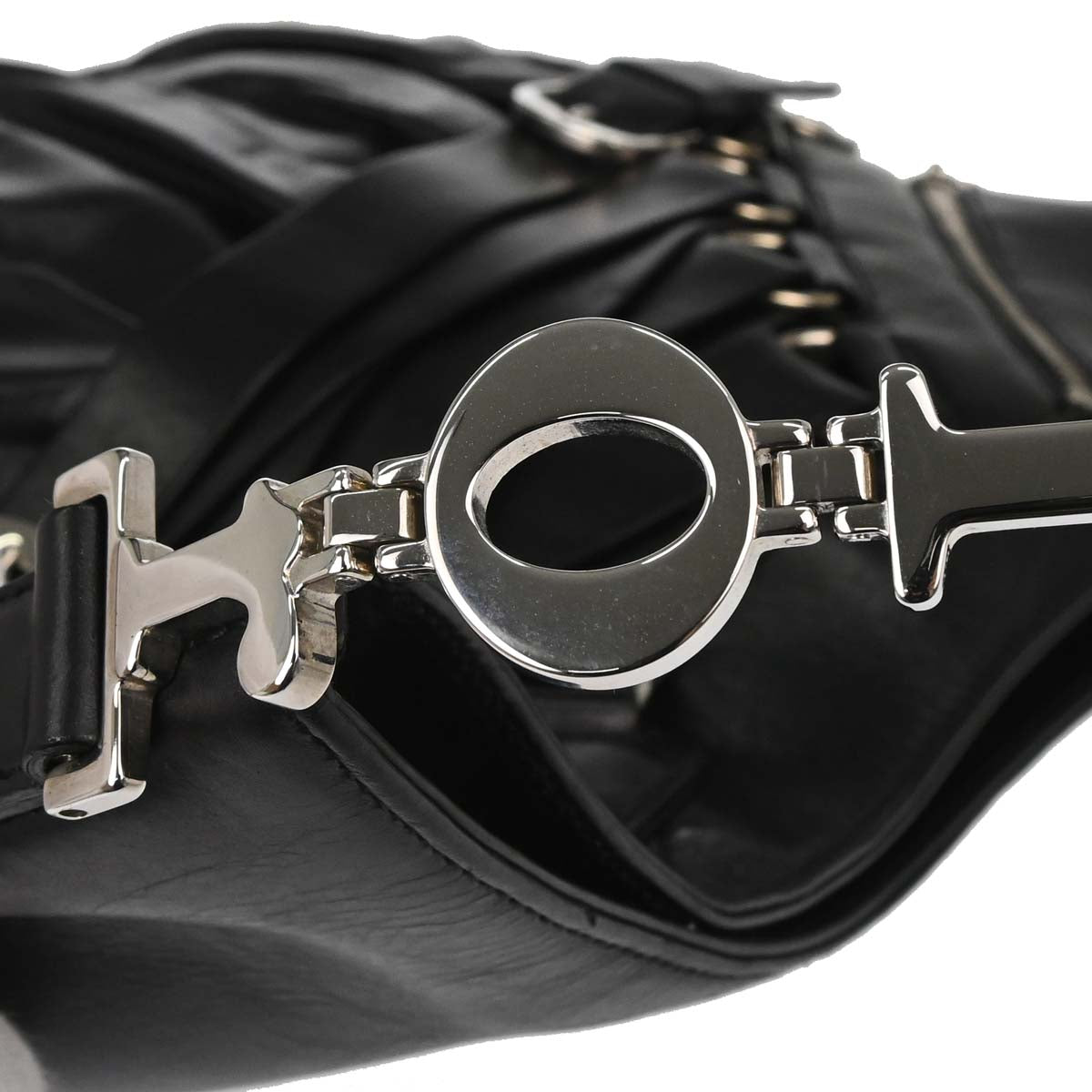 Christian Dior Black Leather Corset Bag Handbag