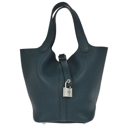 Hermes Vert Cypre Taurillon Clemence Picotin Lock 18 PM Handbag