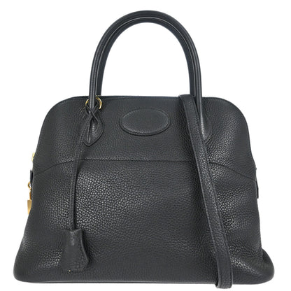 Hermes Black Taurillon Clemence Bolide 31 2way Shoulder Handbag