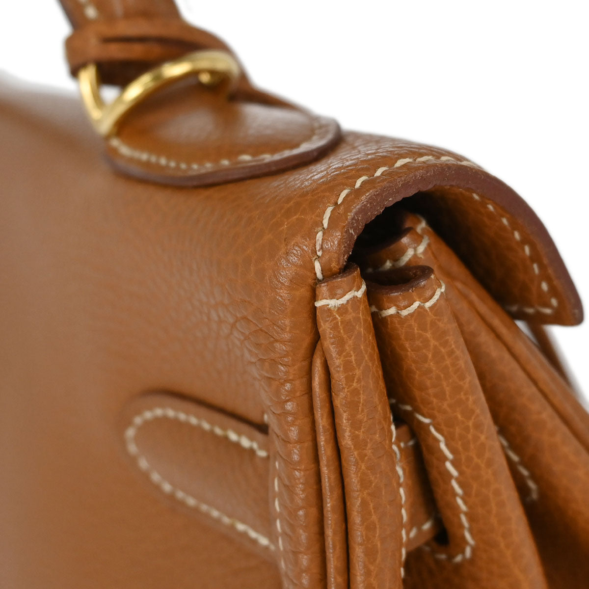 Hermes Gold Taurillon Clemence Kelly 32 Retourne 2way Shoulder Handbag