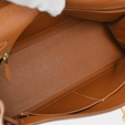 Hermes Gold Taurillon Clemence Kelly 32 Retourne 2way Shoulder Handbag