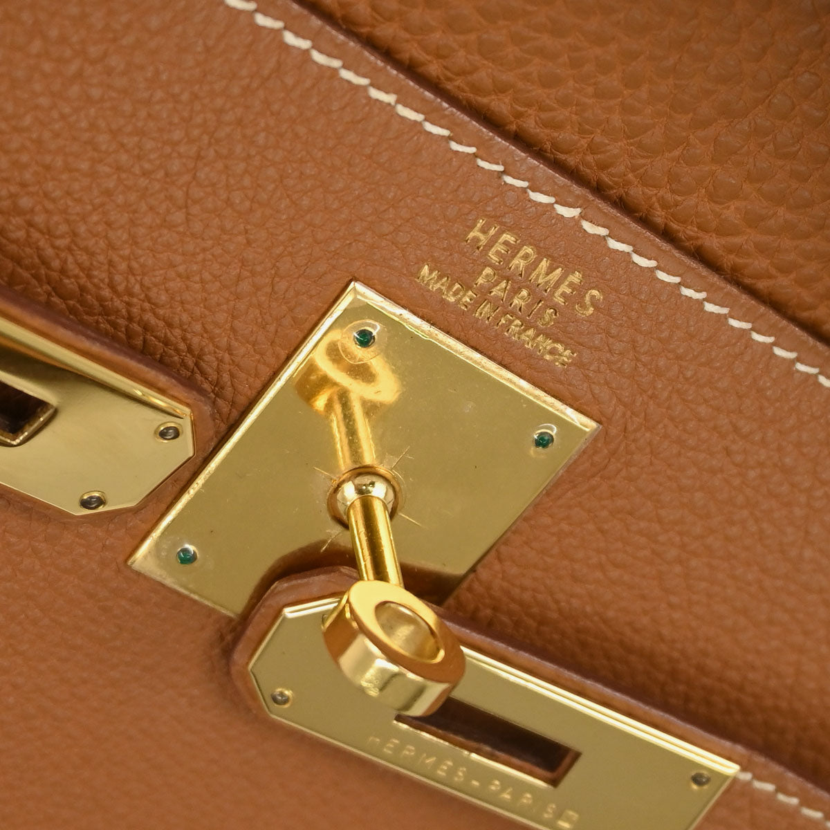 Hermes Gold Taurillon Clemence Kelly 32 Retourne 2way Shoulder Handbag
