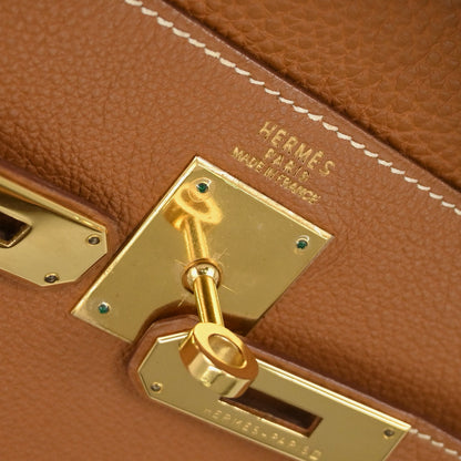 Hermes Gold Taurillon Clemence Kelly 32 Retourne 2way Shoulder Handbag