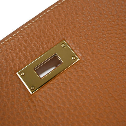 Hermes Gold Taurillon Clemence Kelly 32 Retourne 2way Shoulder Handbag