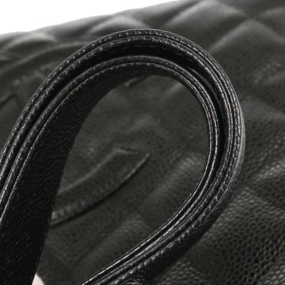 Chanel 2004-2005 Black Caviar Skin Petite Shopping Tote PST Chain Handbag