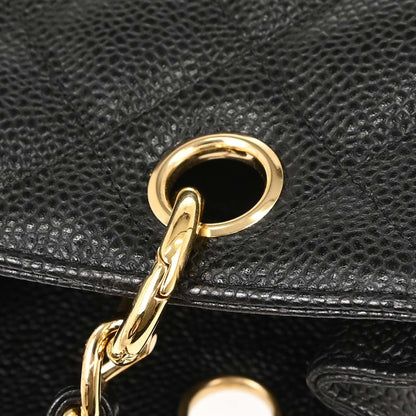 Chanel 2004-2005 Black Caviar Skin Petite Shopping Tote PST Chain Handbag