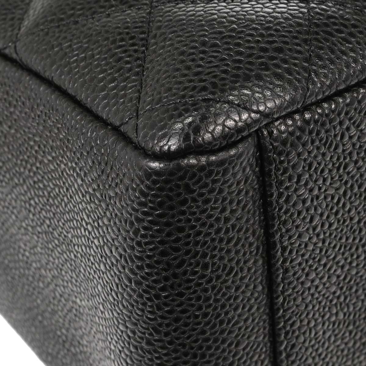 Chanel 2004-2005 Black Caviar Skin Petite Shopping Tote PST Chain Handbag