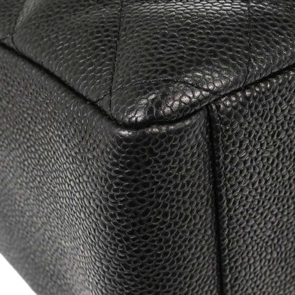 Chanel 2004-2005 Black Caviar Skin Petite Shopping Tote PST Chain Handbag