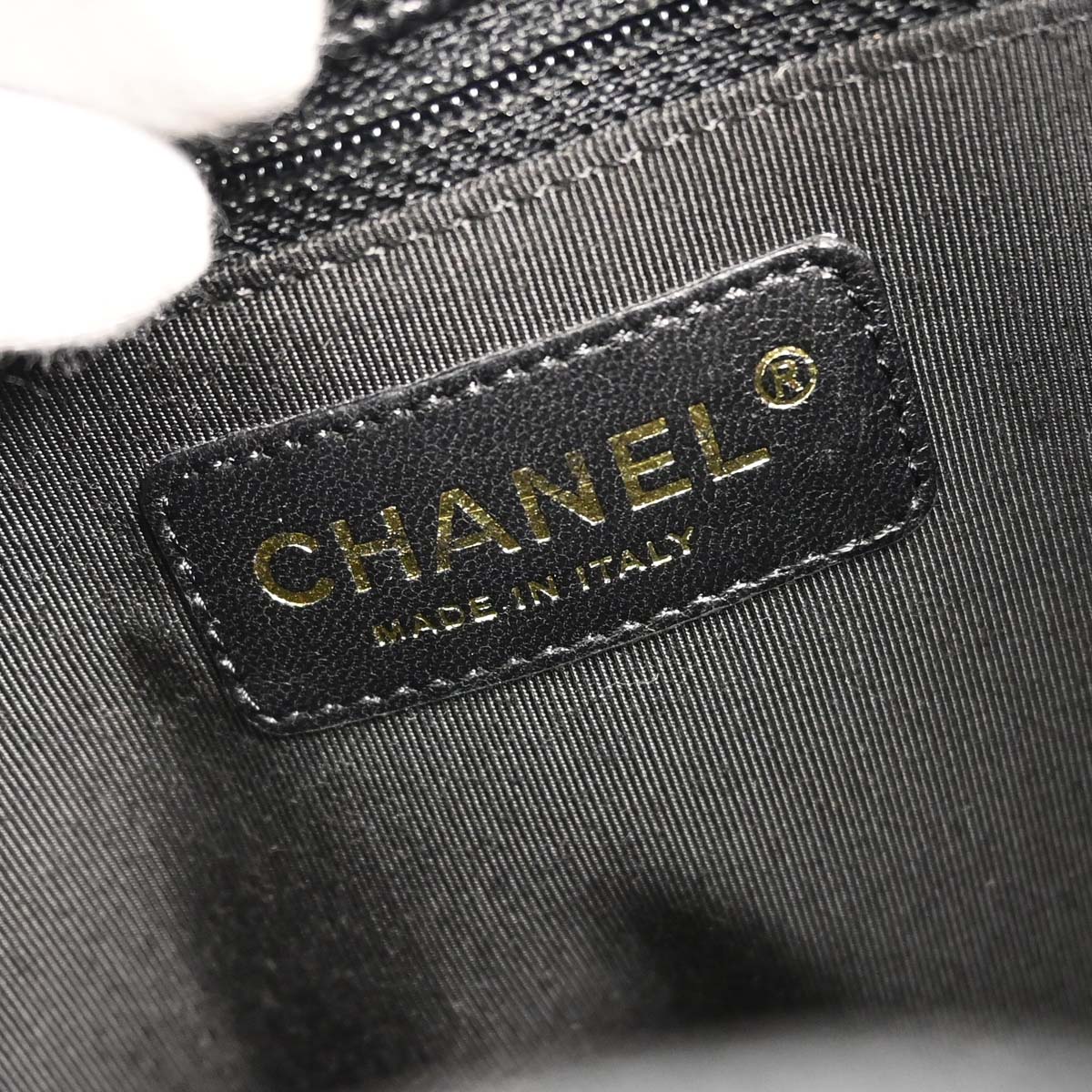 Chanel 2004-2005 Black Caviar Skin Petite Shopping Tote PST Chain Handbag