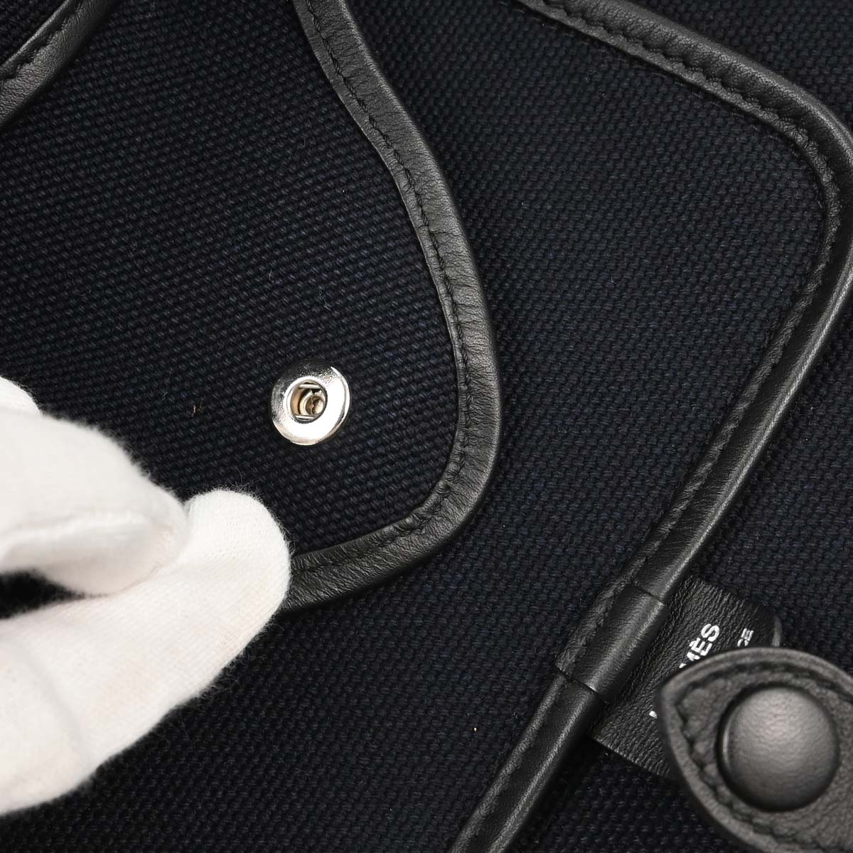 Hermes Black Toile Goeland Passe Passe 43 Tote Handbag