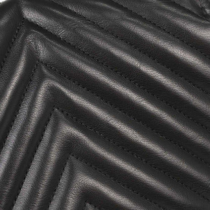 Chanel Black Lambskin Chevron Turnlock Mini Full Flap Shoulder Bag