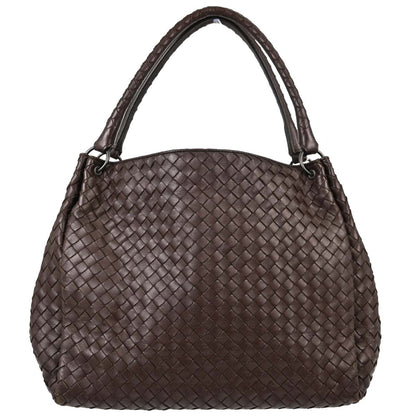 Bottega Veneta Brown Lambskin Intrecciato Tote Handbag