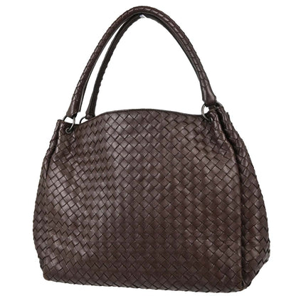 Bottega Veneta Brown Lambskin Intrecciato Tote Handbag