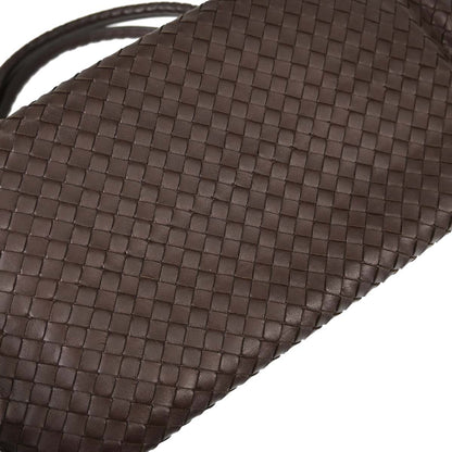 Bottega Veneta Brown Lambskin Intrecciato Tote Handbag