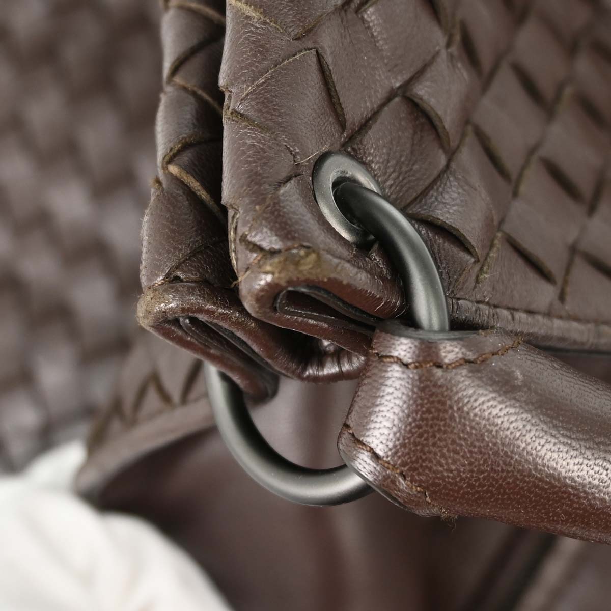 Bottega Veneta Brown Lambskin Intrecciato Tote Handbag