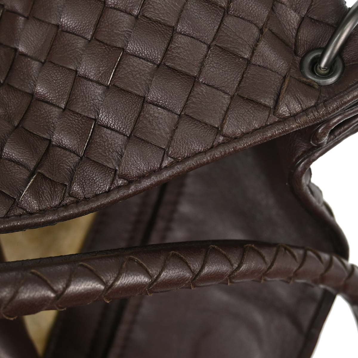 Bottega Veneta Brown Lambskin Intrecciato Tote Handbag