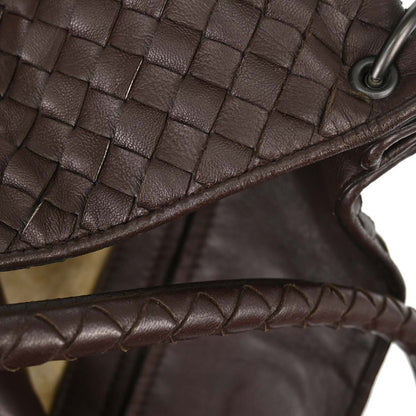 Bottega Veneta Brown Lambskin Intrecciato Tote Handbag