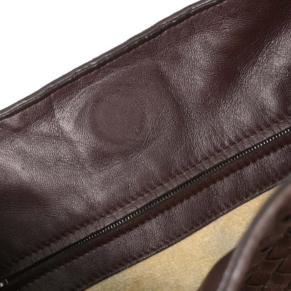 Bottega Veneta Brown Lambskin Intrecciato Tote Handbag
