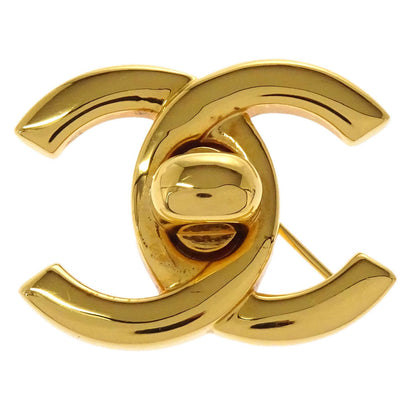 Chanel Turnlock Brooch Pin Gold Small 96P