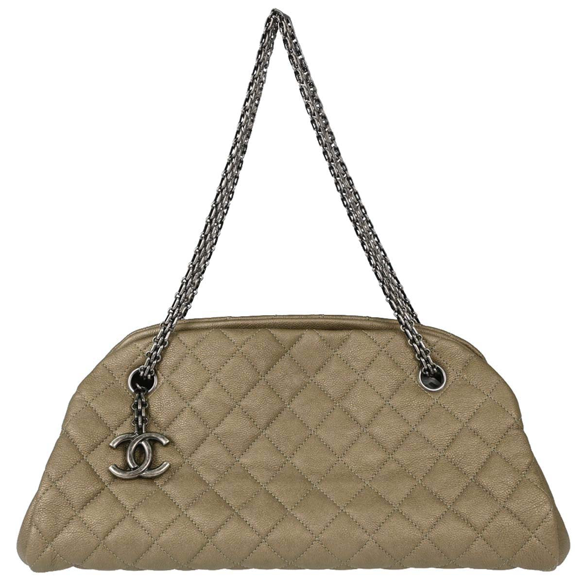 Chanel Metallic Gold Calfskin Medium Bowling Mademoiselle Handbag