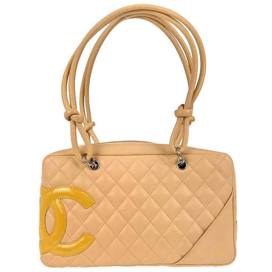 Chanel 2005-2006 Beige Calfskin Cambon Ligne Bowling Bag