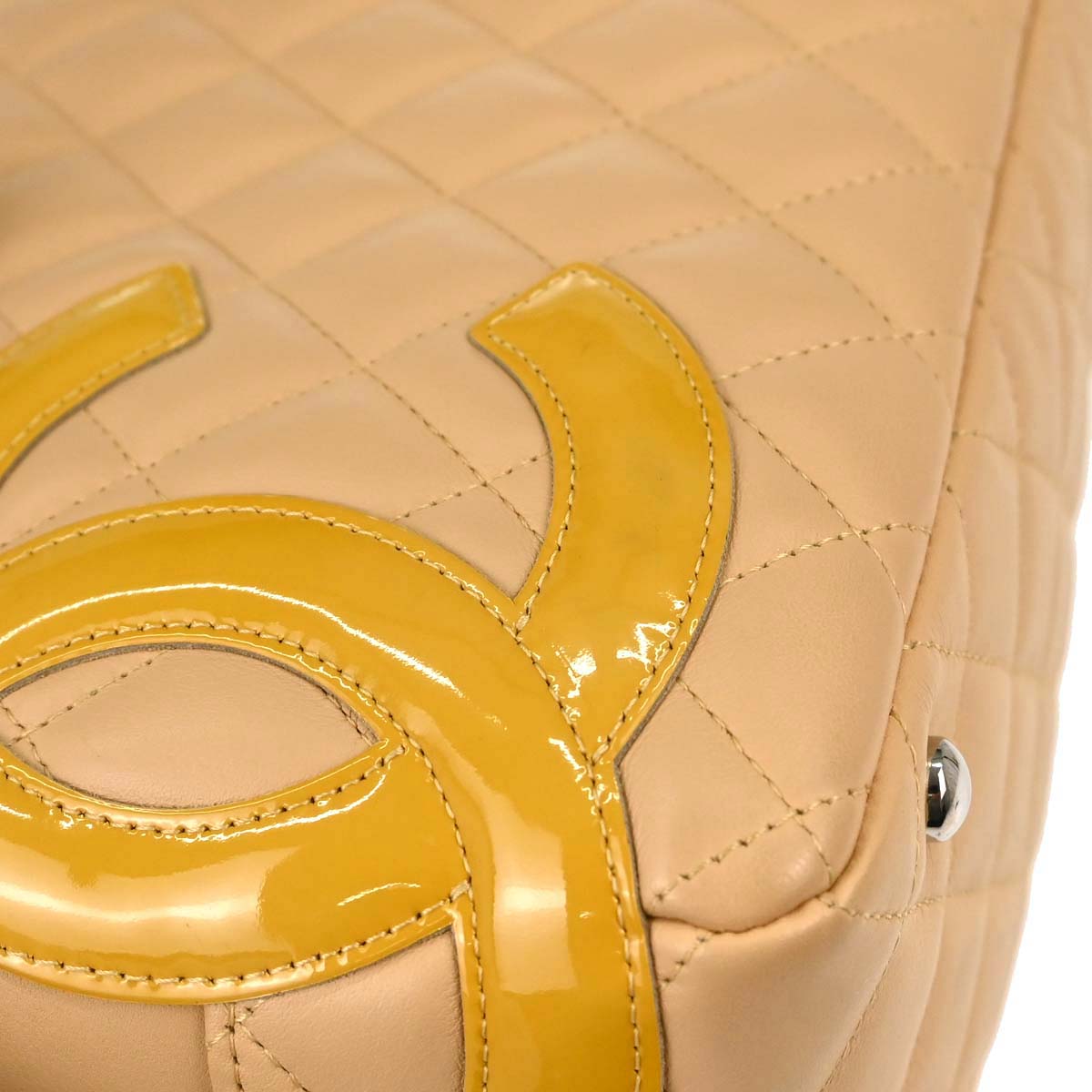 Chanel 2005-2006 Beige Calfskin Cambon Ligne Bowling Bag