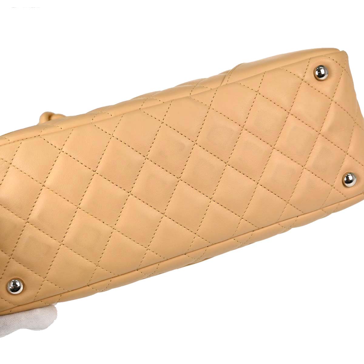 Chanel 2005-2006 Beige Calfskin Cambon Ligne Bowling Bag