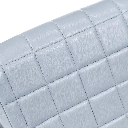 Chanel 2001-2003 Light Blue Lambskin Choco Bar East West Shoulder Bag