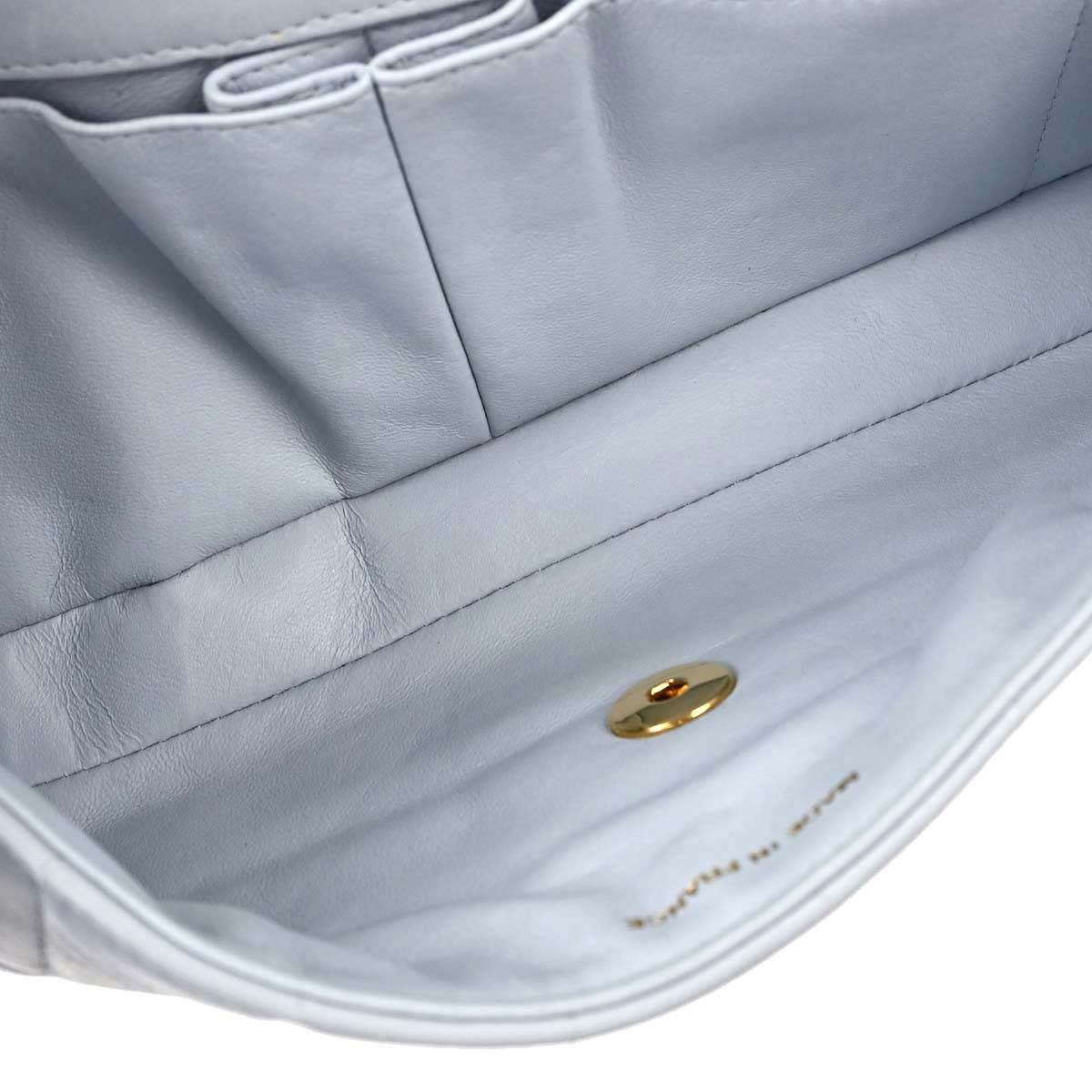 Chanel 2001-2003 Light Blue Lambskin Choco Bar East West Shoulder Bag