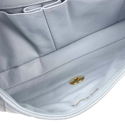 Chanel 2001-2003 Light Blue Lambskin Choco Bar East West Shoulder Bag