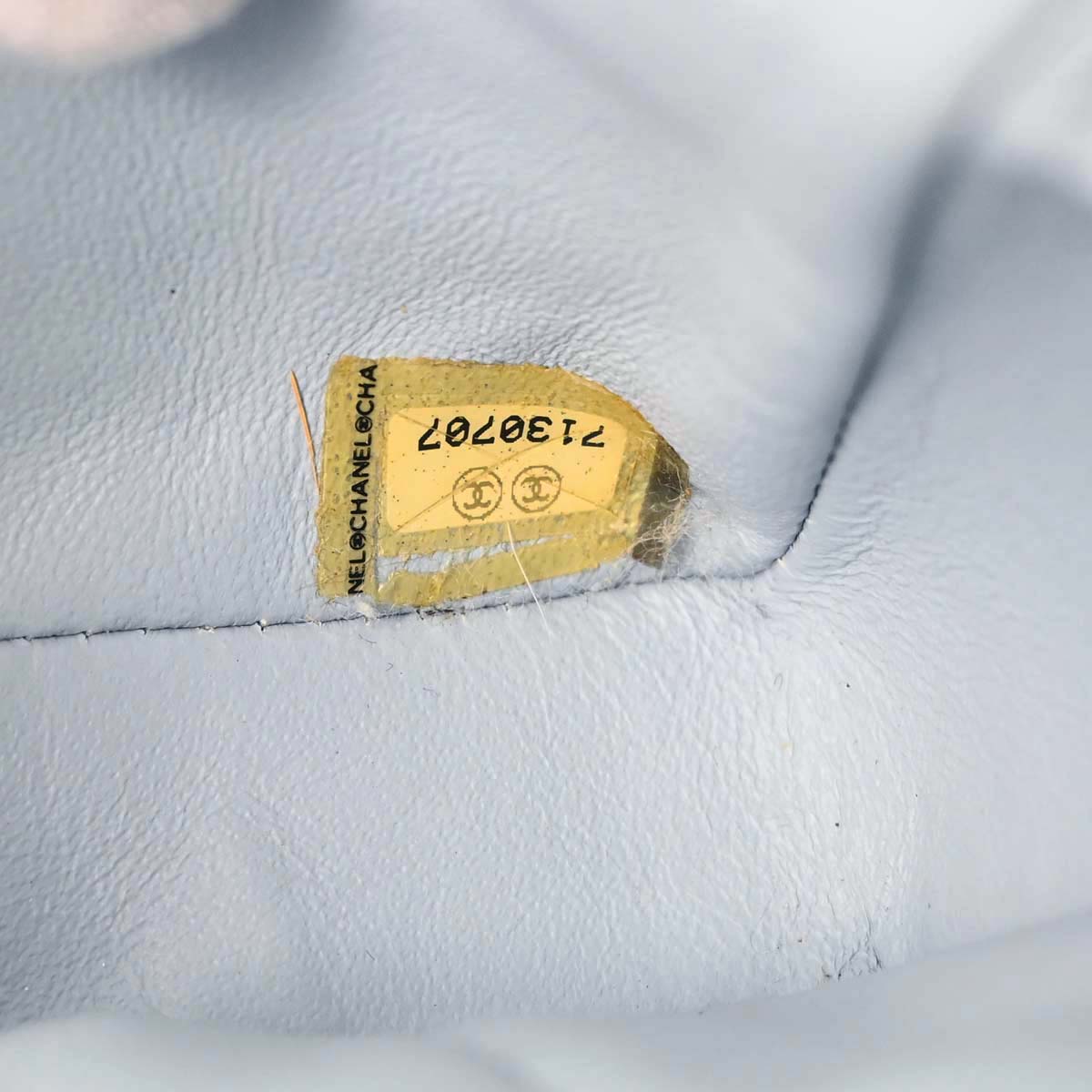 Chanel 2001-2003 Light Blue Lambskin Choco Bar East West Shoulder Bag