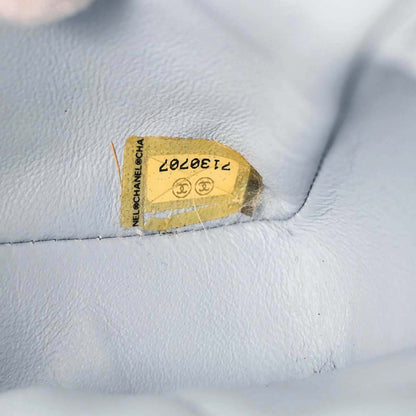 Chanel 2001-2003 Light Blue Lambskin Choco Bar East West Shoulder Bag