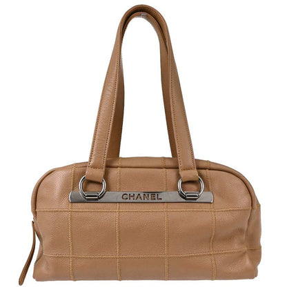 Chanel 2004-2005 Brown Caviar Skin Wild Stitch Choco Bar Handbag