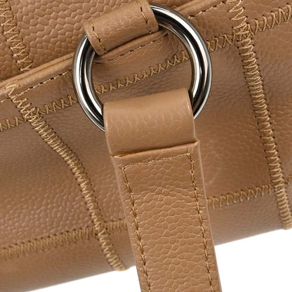 Chanel 2004-2005 Brown Caviar Skin Wild Stitch Choco Bar Handbag