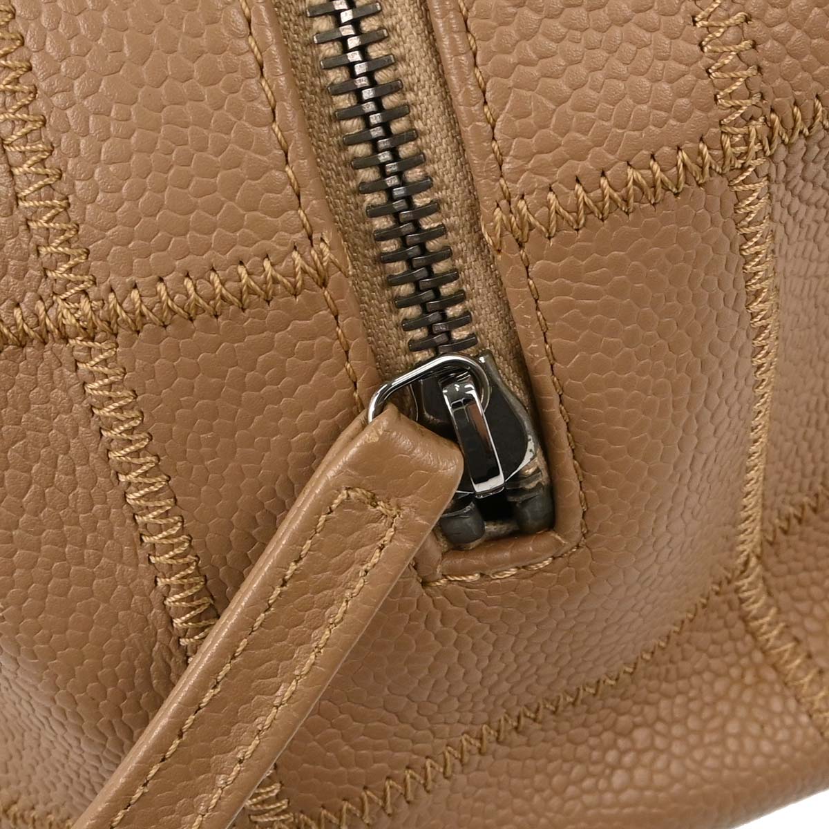Chanel 2004-2005 Brown Caviar Skin Wild Stitch Choco Bar Handbag