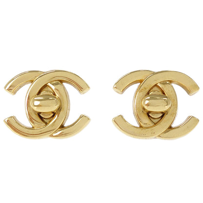 Chanel CC Turnlock Clip-On Earrings Gold Small 96P